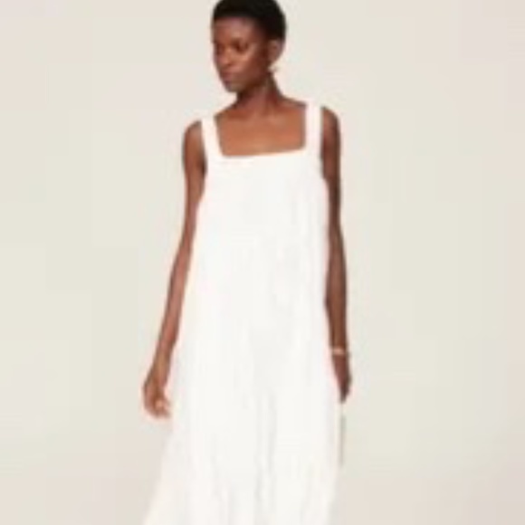 Bibhu Rent the Runway Mohapatra Empire pleated maxi Chiffon white sz12 $… - Picture 2 of 9